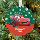 Search for race car ornaments Lightning mcqueen