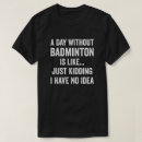 Search for badminton tshirts Sports