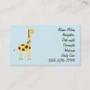 Search for giraffe business cards Babysitting