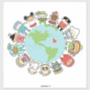 Search for children around the world stickers Globe
