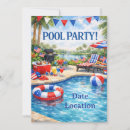 Search for pool 4th of july invitations Independence day pool party