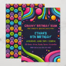 Search for psychedelic birthday invitations Funky