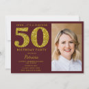 Search for burgundy 50th birthday invitations 50 years old