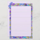 Search for lined floral stationery paper Blue