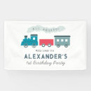 Search for train birthday banners Blue