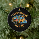 Search for school bus ornaments Santa