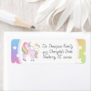 Search for magical return address labels Rainbow unicorn birthday