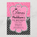Search for diva birthday invitations Hot pink