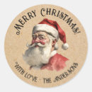 Search for vintage christmas stickers Santa claus
