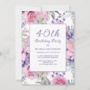 Search for purple 40th birthday invitations Party