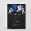 Search for silver black royal blue invitations Sophisticated bright chic peony