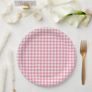 Search for pink plaid plates Pink and white