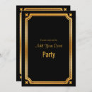 Search for black tie event invitations black and gold