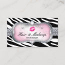 Search for pink zebra business cards Cosmetologist