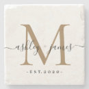 Search for monogrammed coasters gold