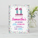 Search for girls 11th birthday invitations Watercolor