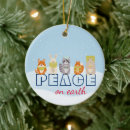 Search for peace on earth ornaments Snow