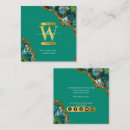 Search for green emerald gold business cards Feminine girly chic