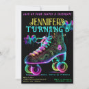 Search for neon roller skate birthday invitations Lace up your skates