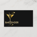 Search for bartender business cards gold