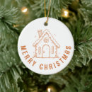 Search for gingerbread house ornaments Merry christmas