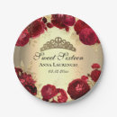 Search for burgundy and gold plates Red