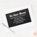 Search for we have moved stickers Black and white