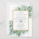 Search for gold border wedding invitations Greenery