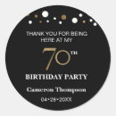 Search for 70th birthday stickers Gold