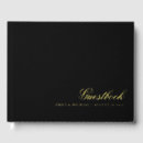 Search for black gold wedding guest books Real gold foil