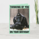 Search for funny gorilla birthday cards Ape