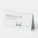 Search for reserved signs Reserved for brides family