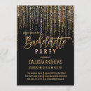 Search for gold and black bachelorette party invitations Typography