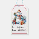 Search for snowman gift tags Winter