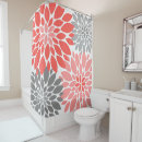 Search for coral and gray shower curtains Floral