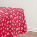 Search for red and white tablecloths Snow