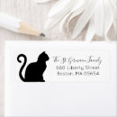Search for cat return address labels Black and white