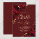 Search for burgundy 50th birthday invitations Modern