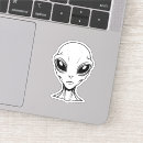 Search for alien space head stickers Sci fi