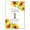Search for sunflower numbers table cards Yellow