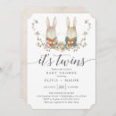 Search for floral twins baby shower invitations Rabbit