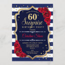Search for red white birthday invitations Surprise birthday party