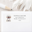 Search for poodle return address labels Watercolor