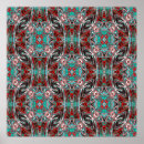 Search for black white turquoise art Red