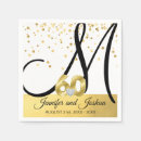 Search for 60th anniversary wedding napkins Gold