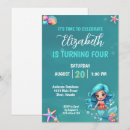 Search for seashell birthday invitations Mermaid