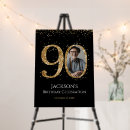 Search for 90th birthday signs Black and gold