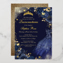 Search for navy blue gold quinceanera invitations 15th birthday