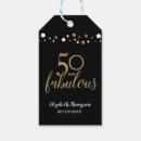 Search for 50th birthday gift tags Black and gold