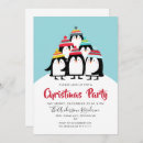 Search for penguin holiday invitations Santa